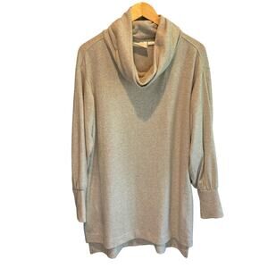 Anthro Maeve Oatmeal Cowl Neck Sweatshirt Dress - size Medium